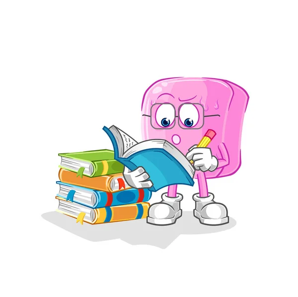 Nail Studying Mascot Cartoon Vecto —  Vetores de Stock