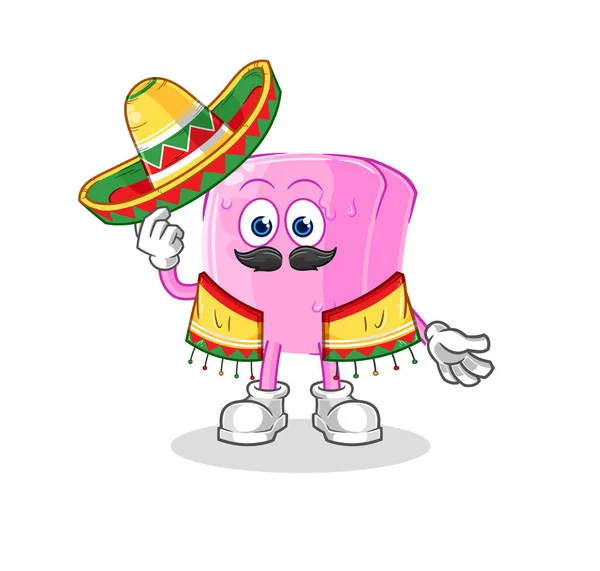 Nail Mexican Culture Flag Cartoon Mascot Vecto — ストックベクタ