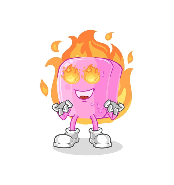 Nail Fire Mascot Cartoon Vecto — Vector de stock