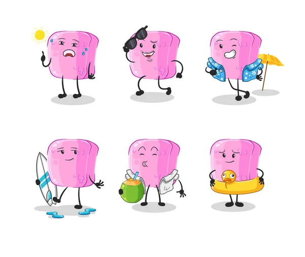 Nail Holiday Character Cartoon Mascot Vecto — ストックベクタ