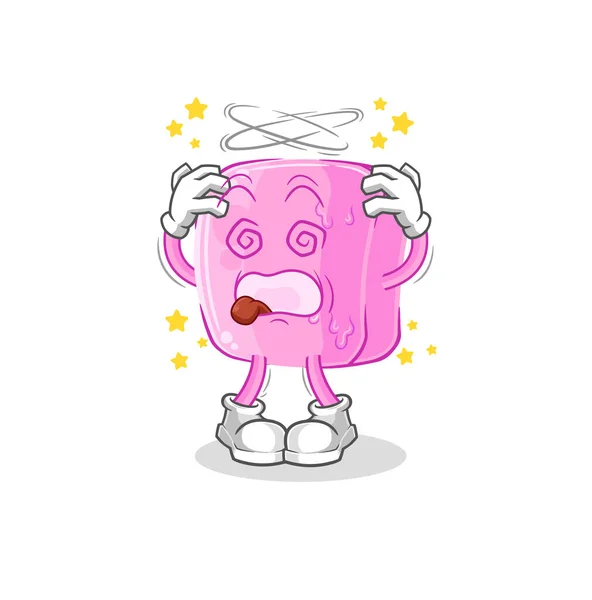 Nail Dizzy Head Mascot Cartoon Vecto — Stockvector