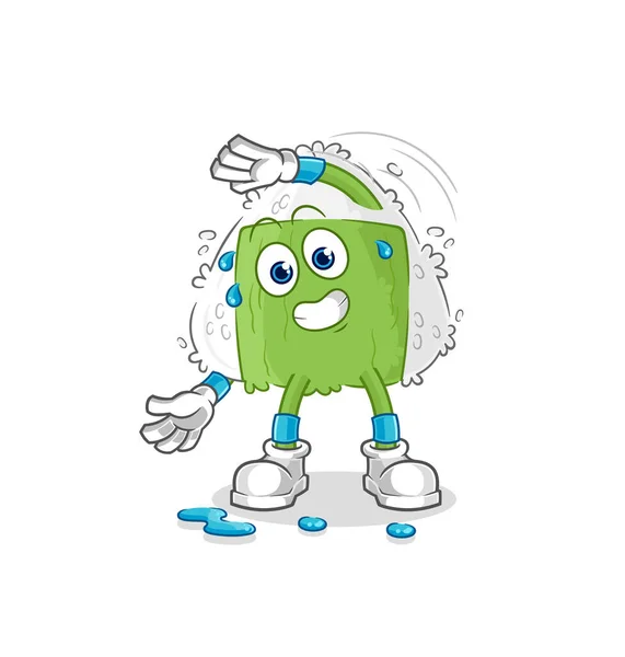 Onigiri Stretching Character Cartoon Mascot Vecto — Stockvector