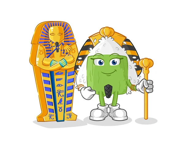 Onigiri Ancient Egypt Cartoon Cartoon Mascot Vecto — Stockvector