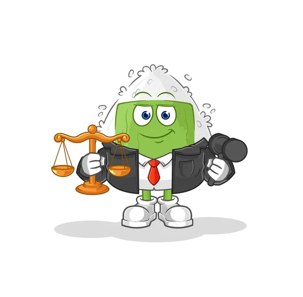 Onigiri Lawyer Cartoon Cartoon Mascot Vecto — Stockvector