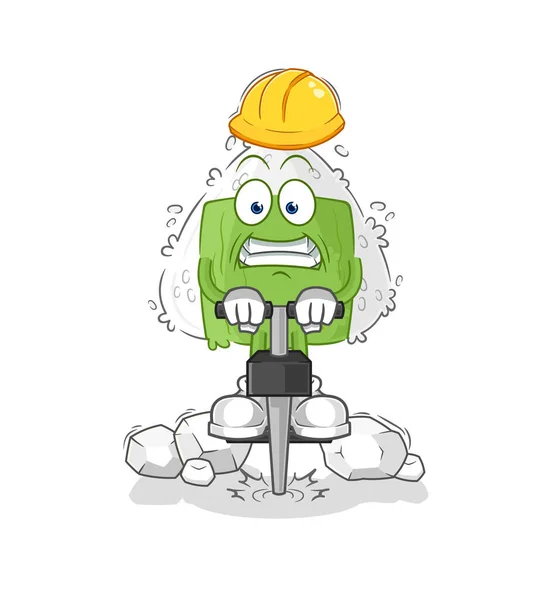 Onigiri Drill Ground Cartoon Character Vecto — Image vectorielle