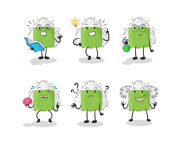 Onigiri Thinking Group Character Cartoon Mascot Vecto — 图库矢量图片