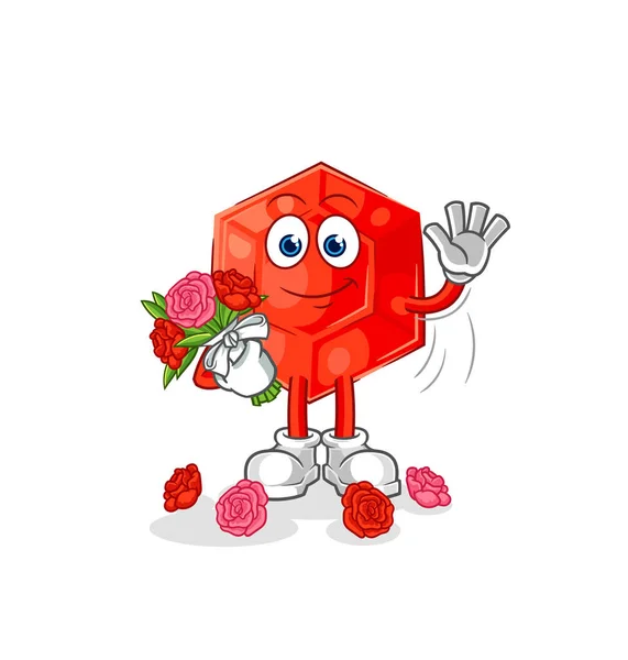Ruby Bouquet Mascot Cartoon Vecto — Stock vektor