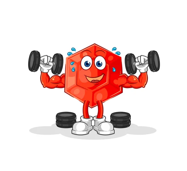 Ruby Weight Training Illustration Character Vecto —  Vetores de Stock