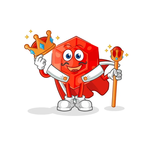 Ruby King Vector Cartoon Characte — Vector de stock