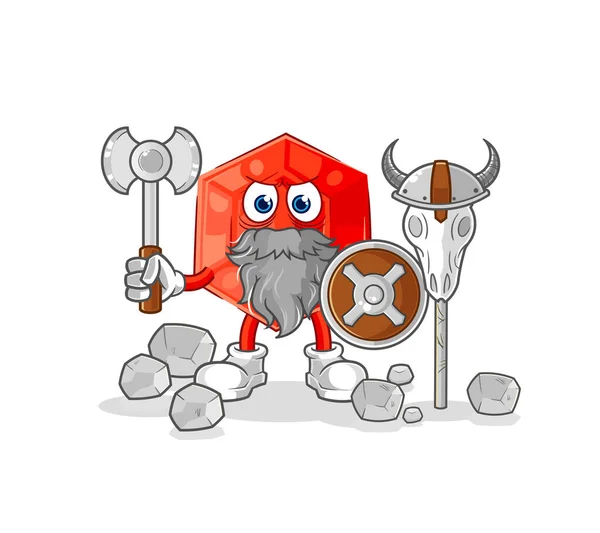 Ruby Viking Illustration Character Vecto —  Vetores de Stock