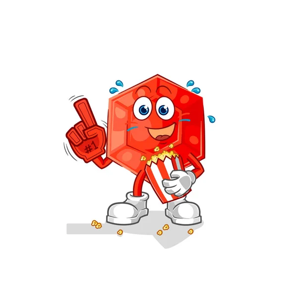 Ruby Fan Popcorn Illustration Character Vecto — Image vectorielle