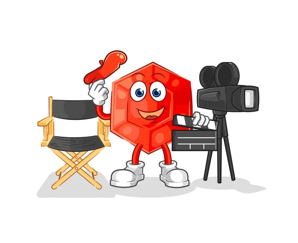 Ruby Director Mascot Cartoon Vecto — Vector de stock