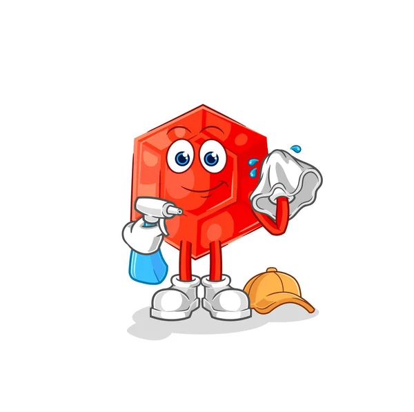 Ruby Cleaner Vector Cartoon Characte — Archivo Imágenes Vectoriales