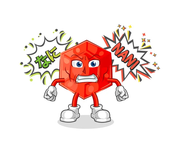 Ruby Anime Angry Vector Cartoon Characte — Vector de stock