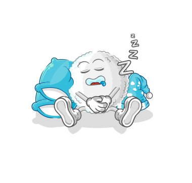 the white blood sleeping character. cartoon mascot vecto