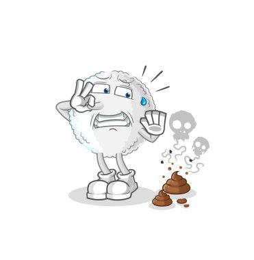 the white blood with stinky waste illustration. character vecto