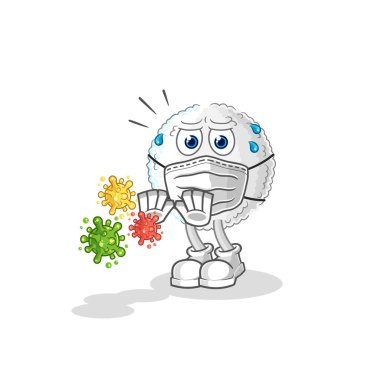 the white blood refuse viruses cartoon. cartoon mascot vecto