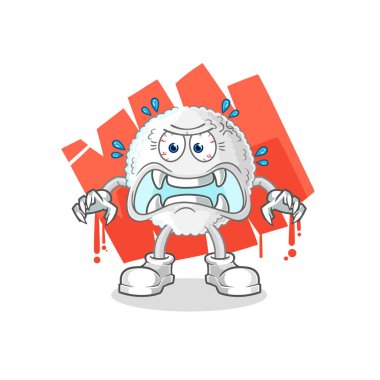 the white blood monster vector. cartoon characte