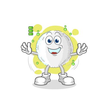 the white blood full battery character. cartoon mascot vecto