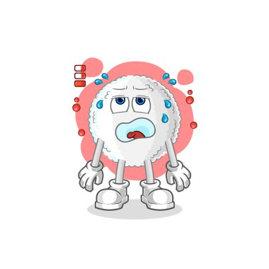 the white blood low battery mascot. cartoon vecto