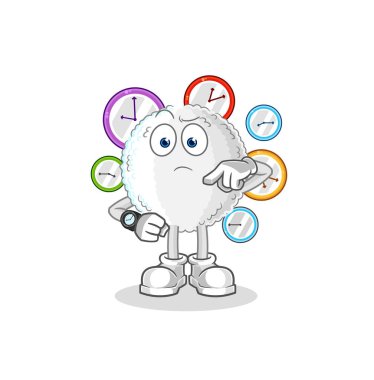 the white blood with wristwatch cartoon. cartoon mascot vecto