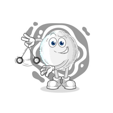 the white blood hypnotizing cartoon. cartoon mascot vecto