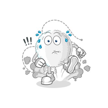 the white blood running illustration. character vecto