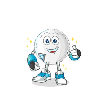 the white blood robot character. cartoon mascot vecto