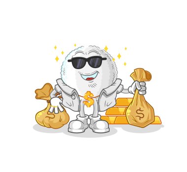 the white blood rich character. cartoon mascot vecto