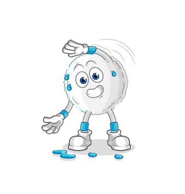 the white blood stretching character. cartoon mascot vecto