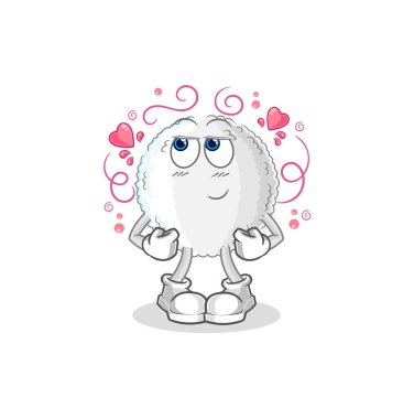 the white blood shy vector. cartoon characte