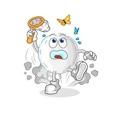 the white blood catch butterfly illustration. character vecto