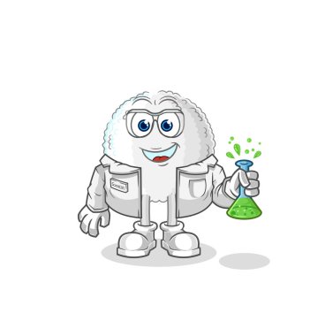the white blood scientist character. cartoon mascot vecto