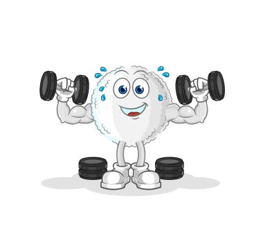 the white blood weight training illustration. character vecto