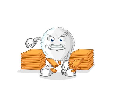 the white blood karate mascot. cartoon vecto