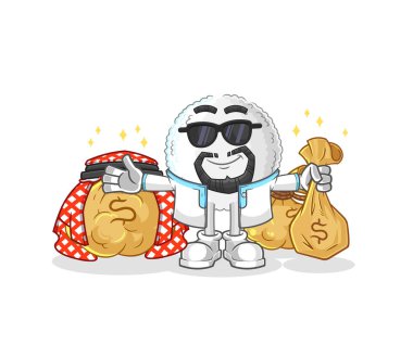 the white blood rich arabian mascot. cartoon vecto