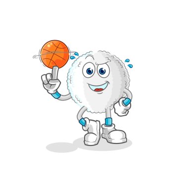 the white blood playing basket ball mascot. cartoon vecto