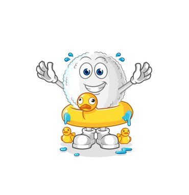 the white blood with duck buoy cartoon. cartoon mascot vecto
