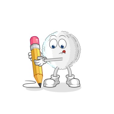 the white blood write with pencil. cartoon mascot vecto