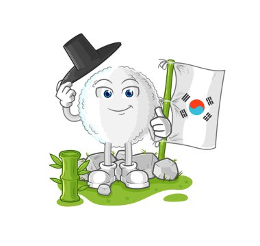 the white blood korean character. cartoon mascot vecto