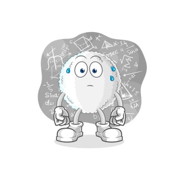 the white blood thinking hard vector. cartoon characte