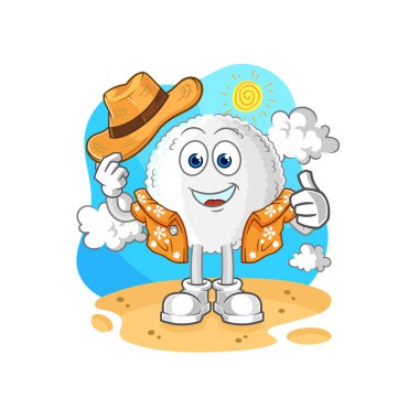the white blood go on vacation. cartoon mascot vecto