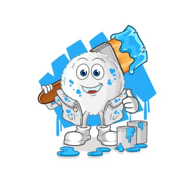 the white blood painter illustration. character vecto