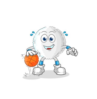 the white blood dribble basketball character. cartoon mascot vecto