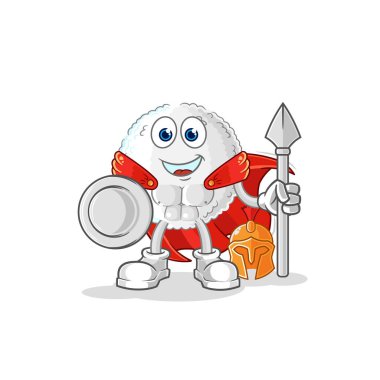 the white blood spartan character. cartoon mascot vecto