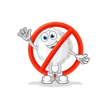 the say no to white blood mascot. cartoon vecto