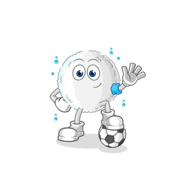 the white blood playing soccer illustration. character vecto
