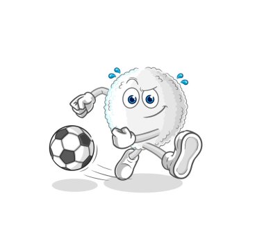 the white blood kicking the ball cartoon. cartoon mascot vecto
