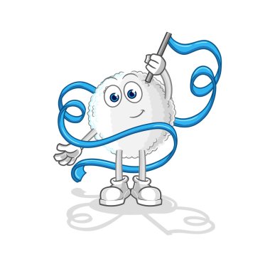 the white blood Rhythmic Gymnastics mascot. cartoon vecto