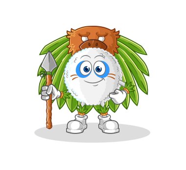 the white blood tribal man mascot. cartoon vecto